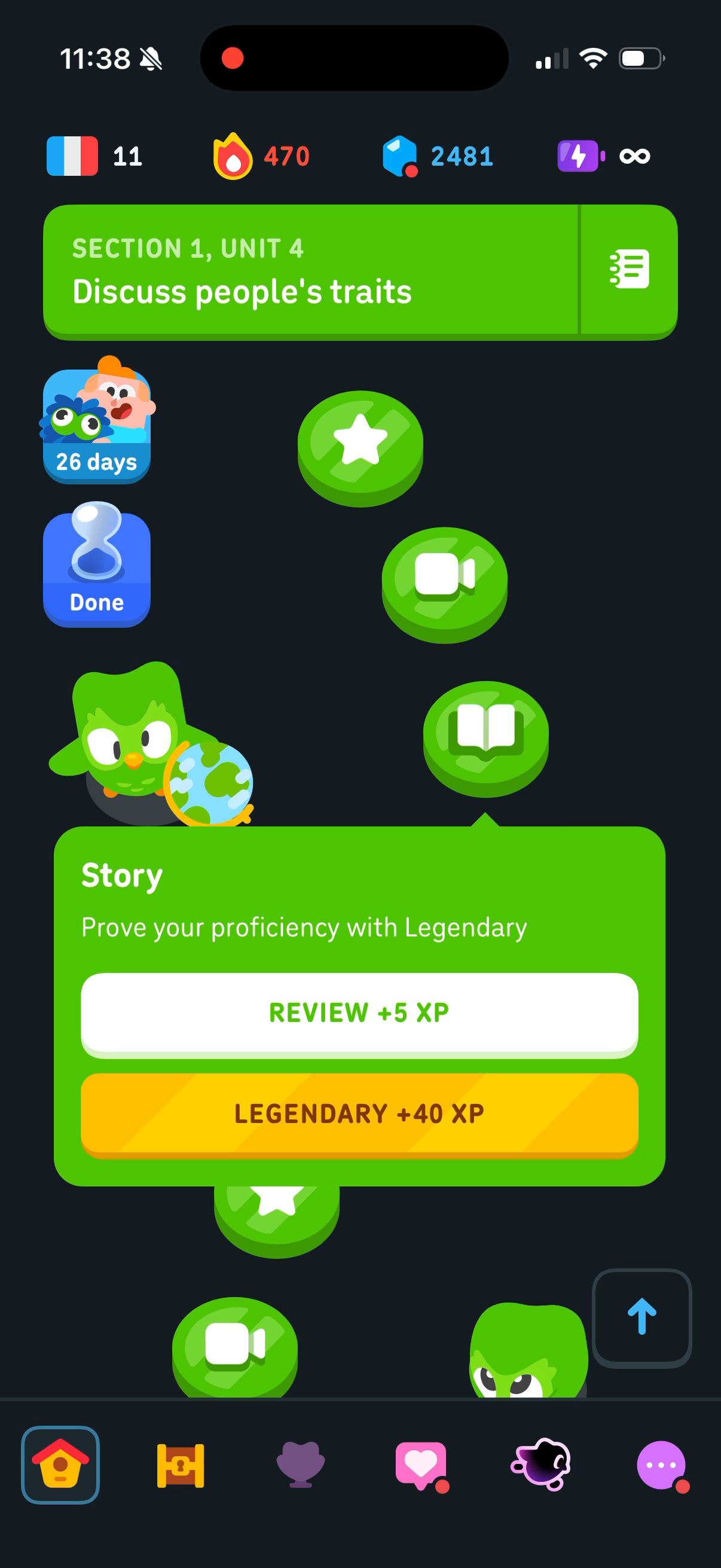 Popover on a story lesson in Unit 4